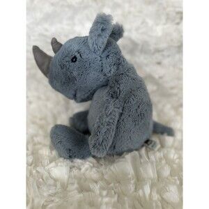 Retired Jellycat Rumpa Rhino Plush Blue Gray Soft Toy Rare Stuffed Animal EUC